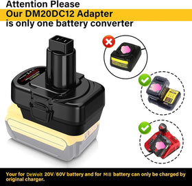 YRGJDCA DeWalt adapter packaging with connectors and guide for easy setup.