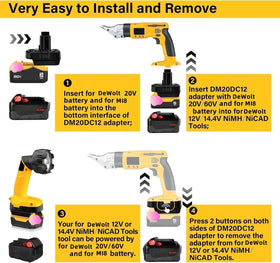 YRGJDCA DeWalt adapter showing 60V/20V compatibility for flexible use.
