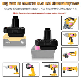 YRGJDCA DeWalt adapter side view highlights compact, travel-friendly design.