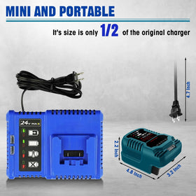 YRGJDCA Kobalt 24V charger compact size supports business trips.