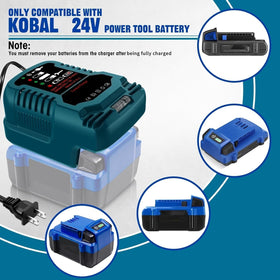 YRGJDCA Kobalt 24V charger side view shows slim profile for easy storage.