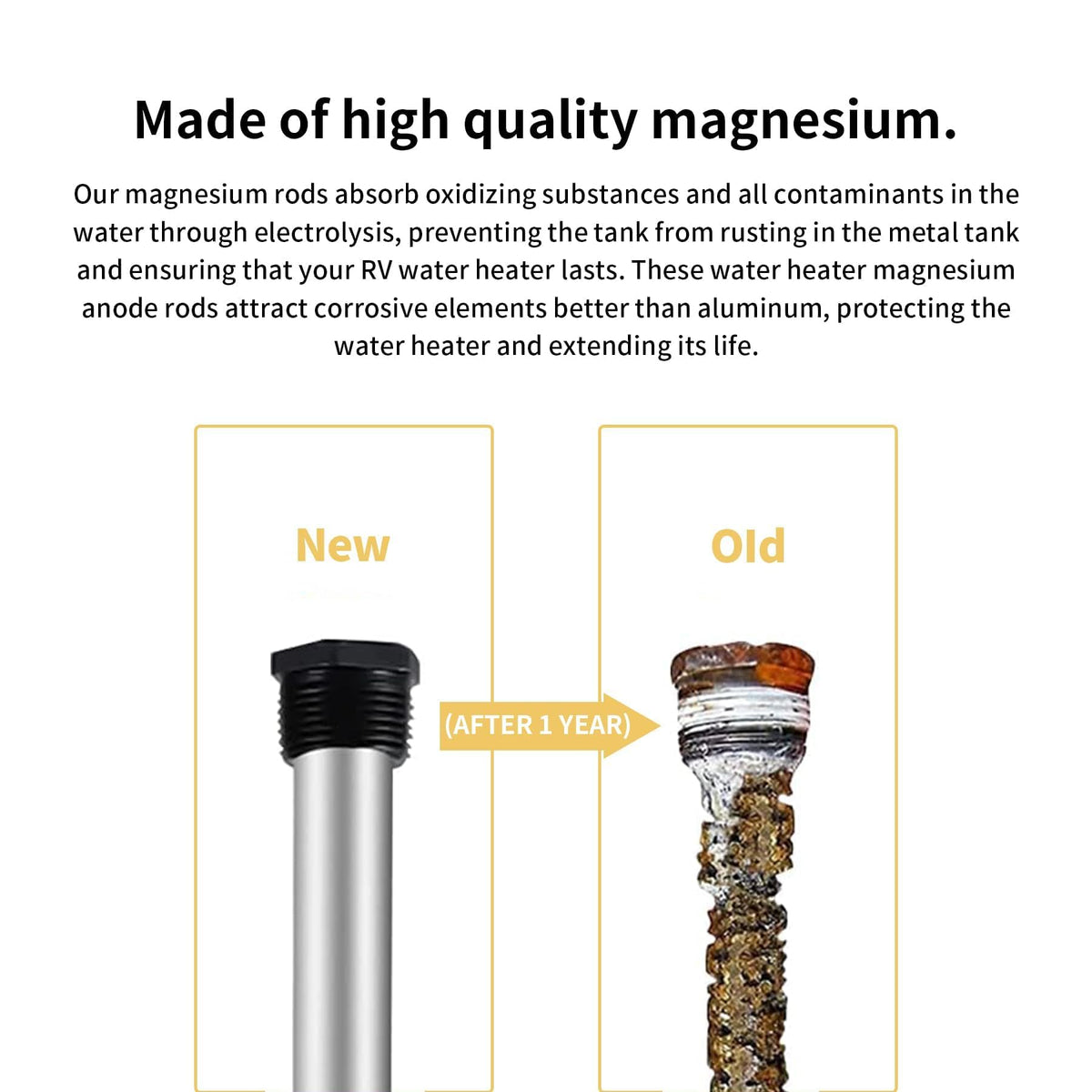 yrjns 44-inch magnesium rod with hex tool included for installation