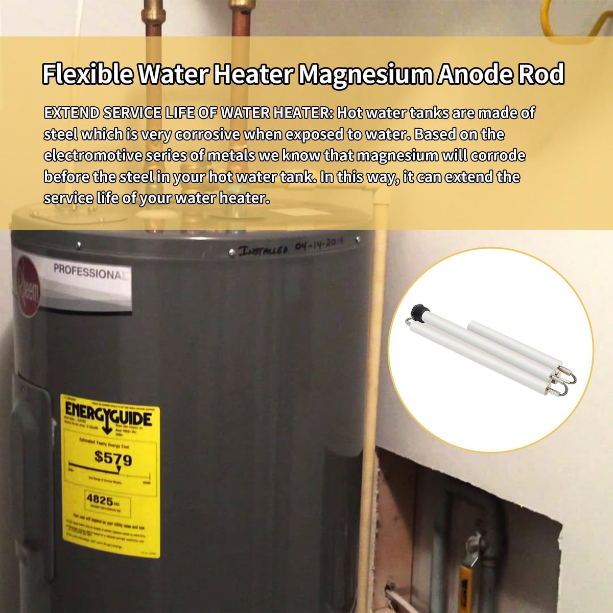 yrjns compatible with GE and Rheem standard ¾ NPT connections