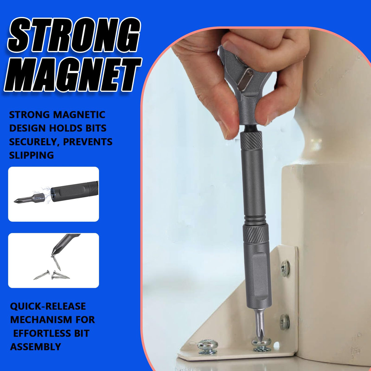 YrouGra detachable aluminum handle highlighting sturdy, lightweight construction.