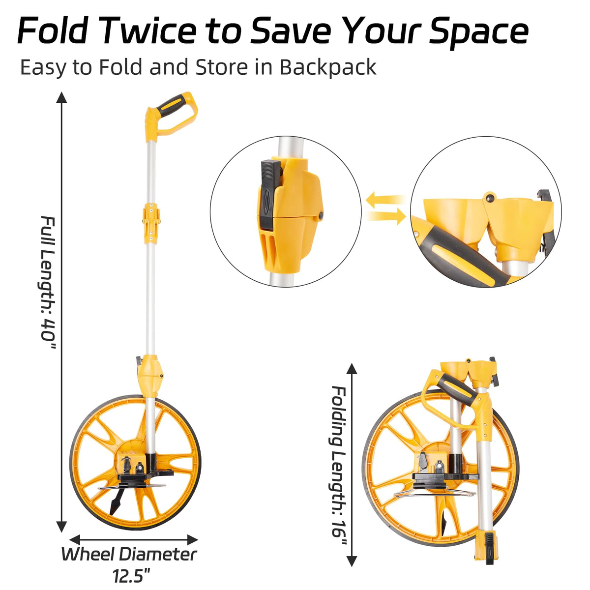 YS YUSON measuring wheel folded compact for easy transport