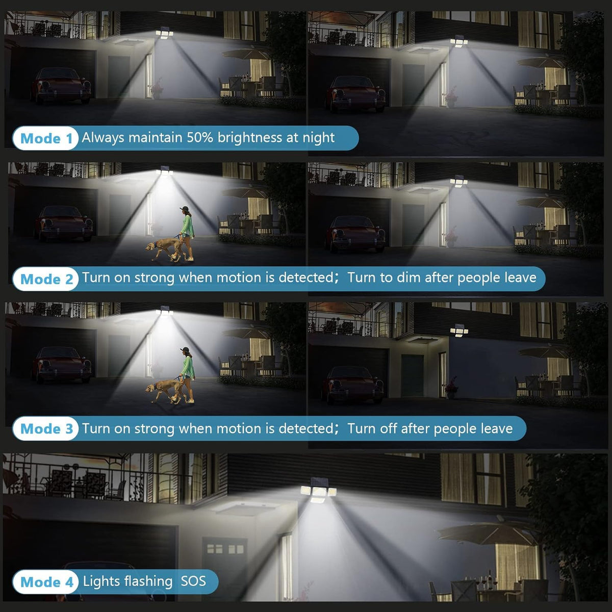 YSEAGA IP65 waterproof solar lights for all-weather use