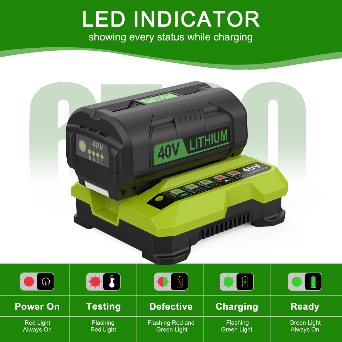 YSTASTERIS 40V charger wall-mounted for organized charging.