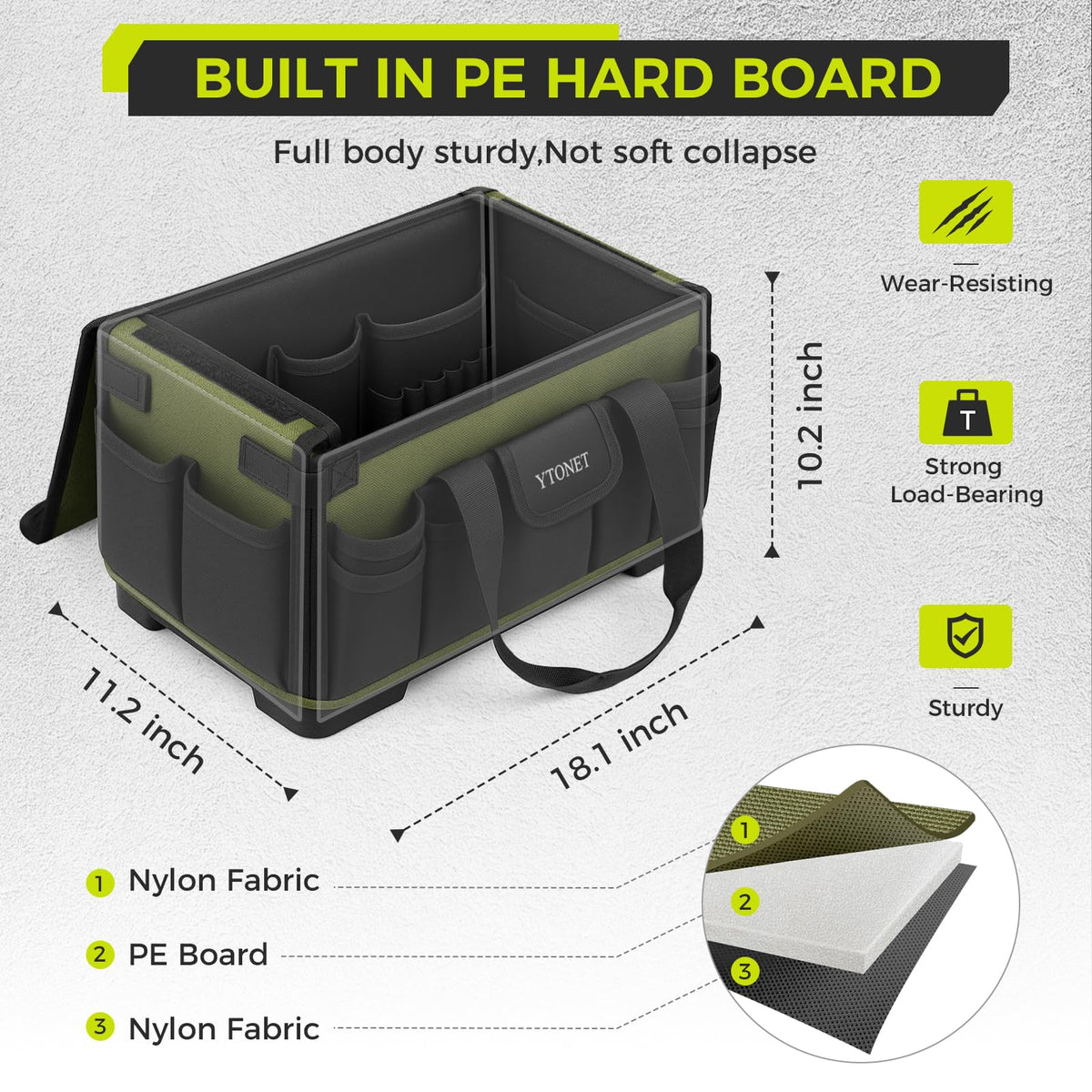 Ytonet heavy-duty material: 1680D fabric with PVC coating for durability