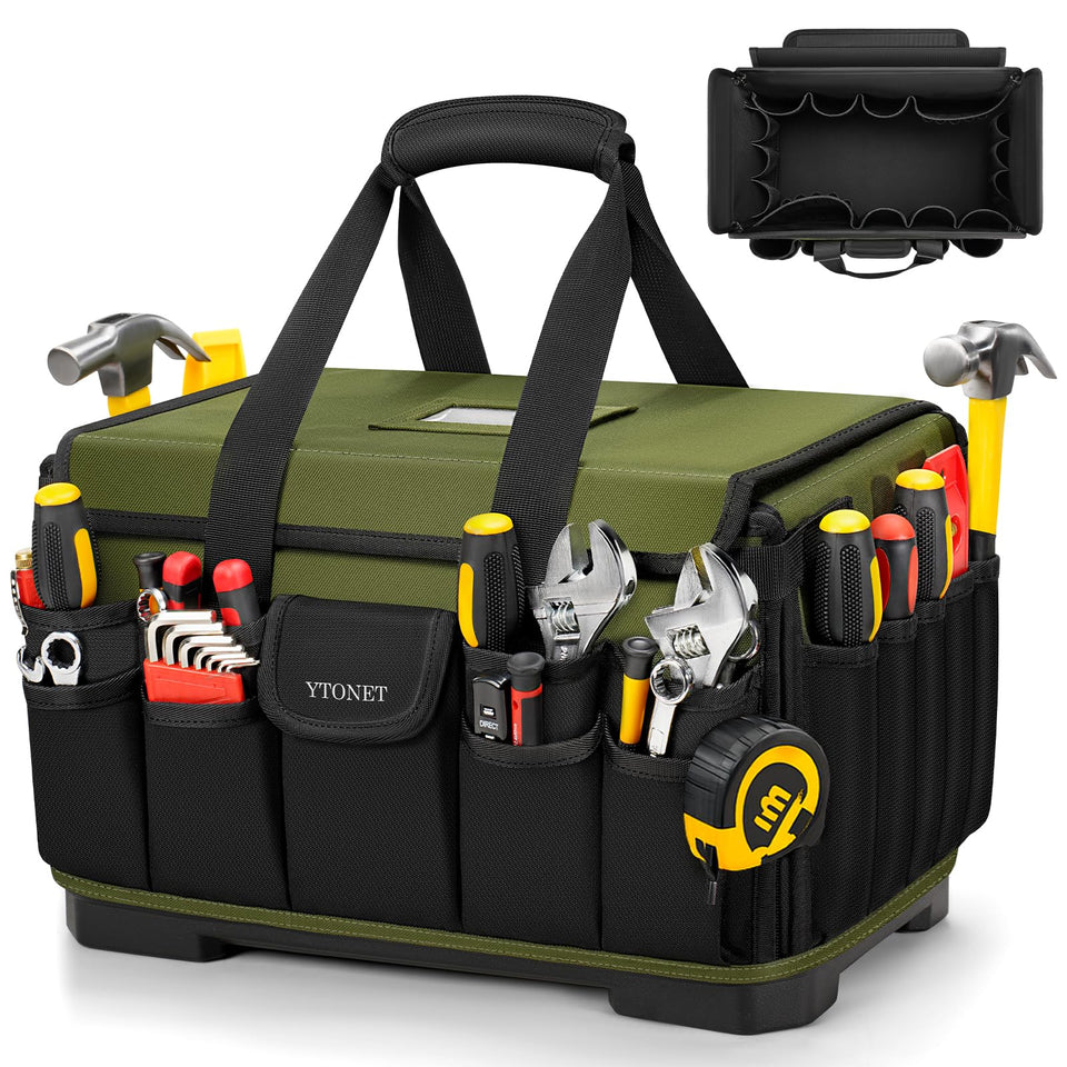 Ytonet heavy duty tool bag 16inch with open top keeps tools organized on site