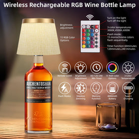 YTRUSTIX wireless lamp emits warm light in close-up setting.