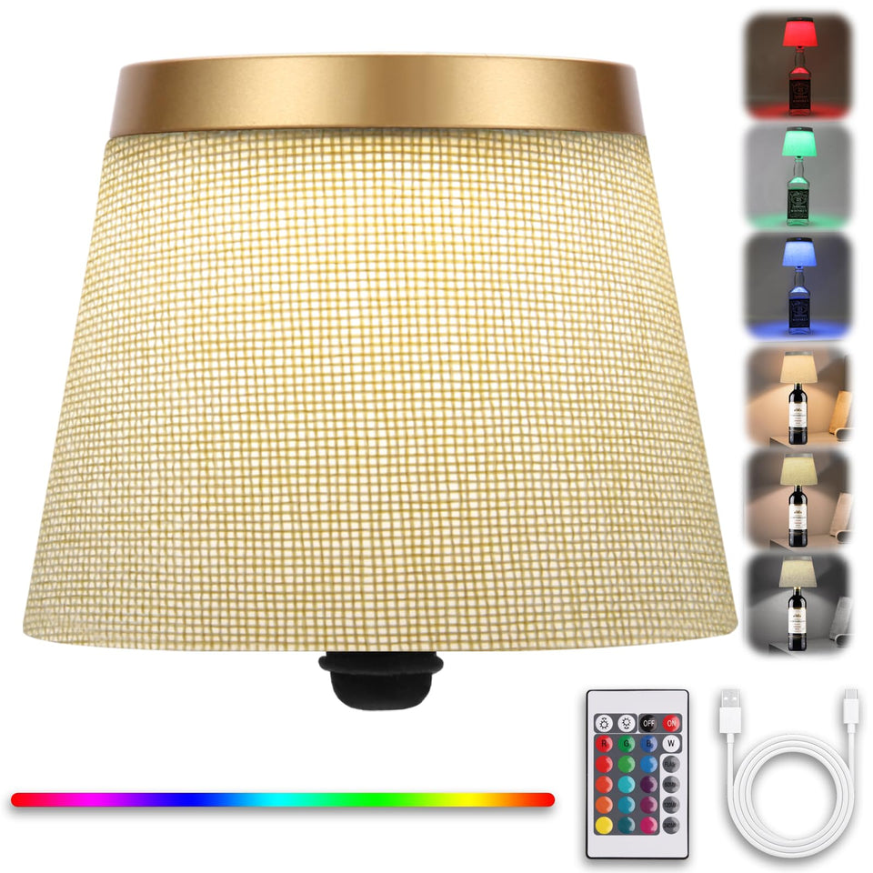 YTRUSTIX bottle lamp on table beside wine bottle adds warm inviting ambiance.