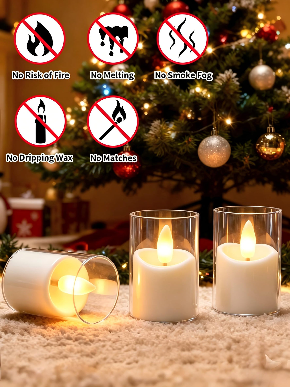 YTRUSTIX tea light inside acrylic cover highlighting realistic glow