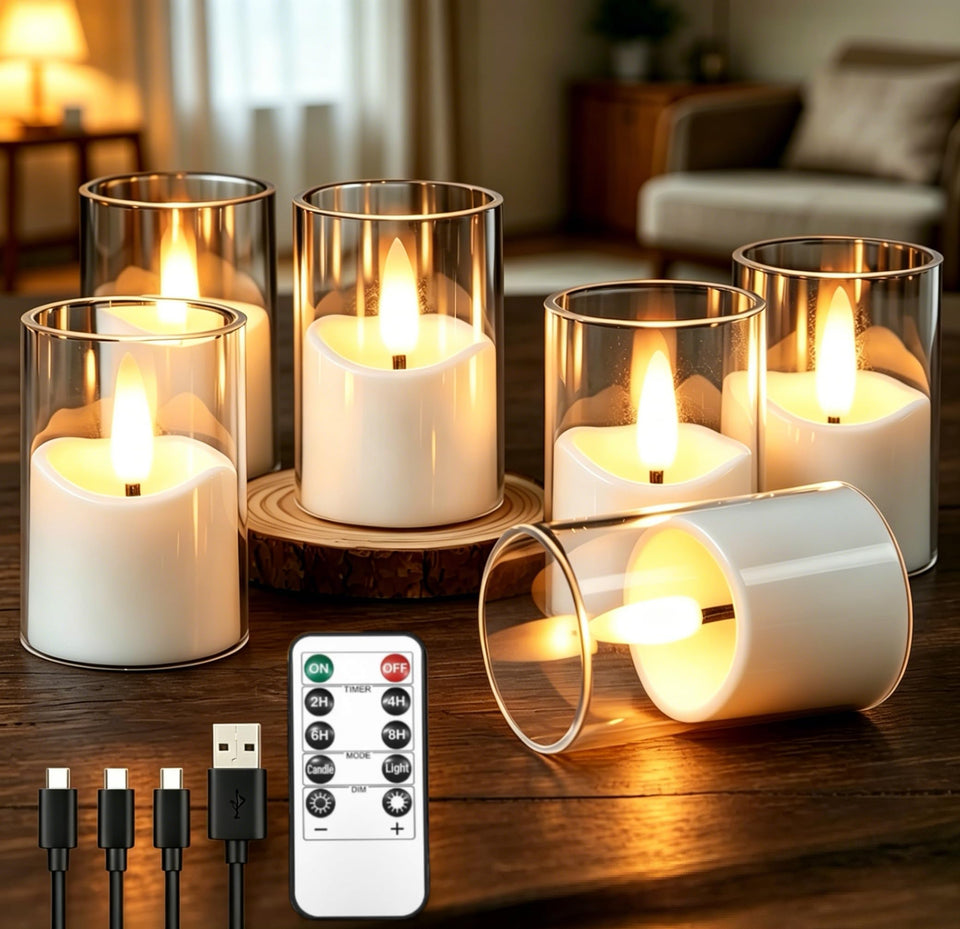 YTRUSTIX rechargeable tea light on table with remote for safe ambiance
