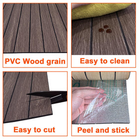 Realistic wood-grain texture panel enhances timber-inspired decor