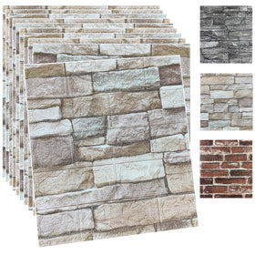 YU LI 3DH rock color 3D wall panel shown with easy peel-and-stick installation.