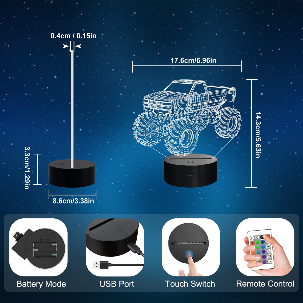 YuanDian 3D Night Light ideal gift packaging and presentation