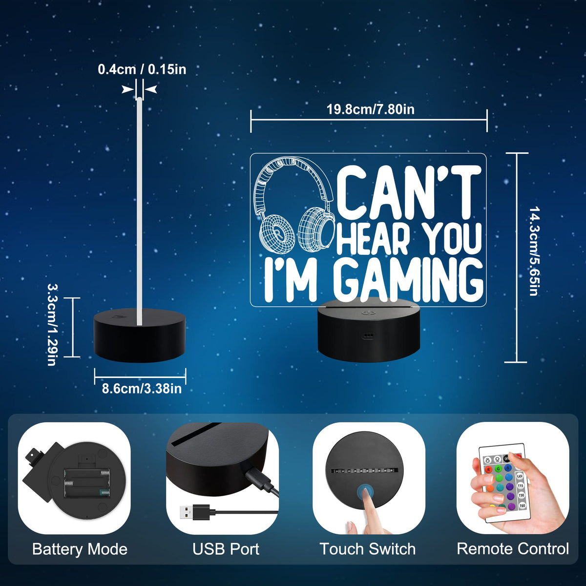 YuanDian bedroom decor night light enhances kid, teen, or gamer spaces