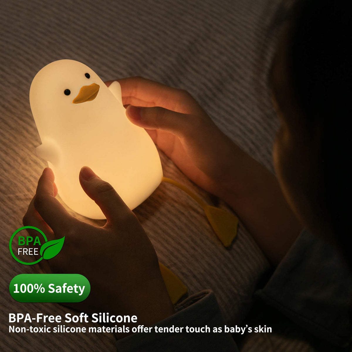 YuanDian BPA-free silicone duck light safe for toddlers