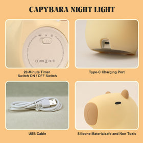 YuanDian Capybara night light complements nursery decor with warm illumination.