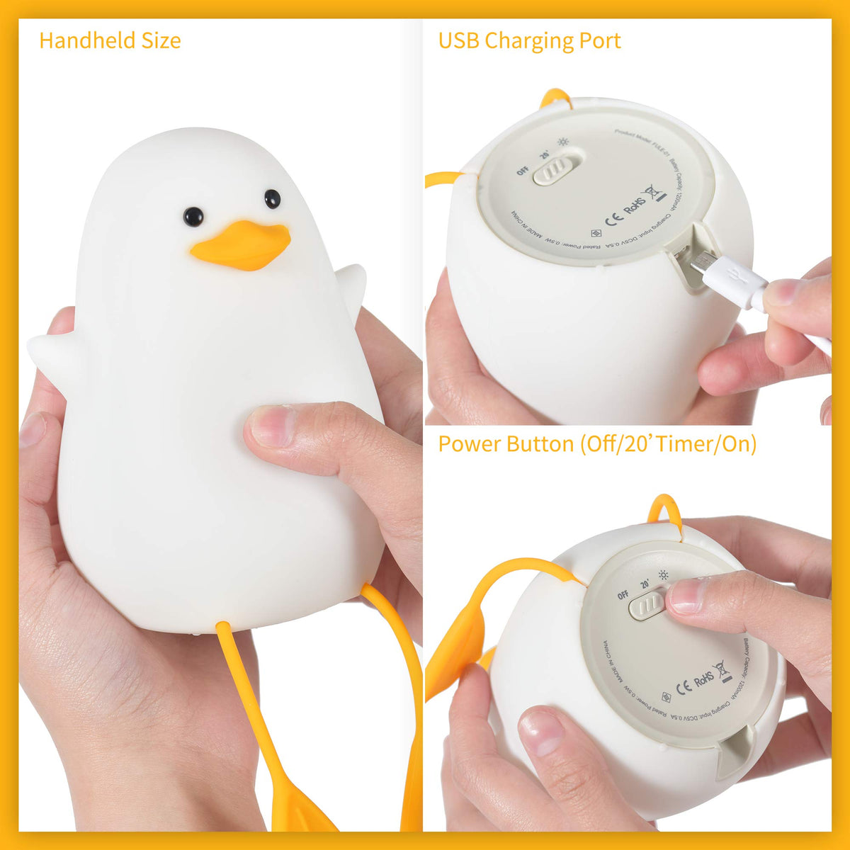 YuanDian kids' room duck light provides warm glow