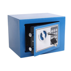 Yuanshikj deluxe safe box front view with blue finish and sturdy build for secure storage