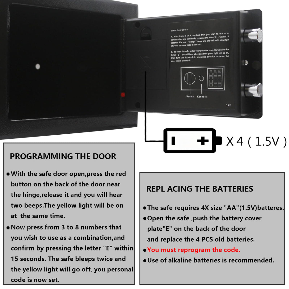 Yuanshikj mounting holes show easy wall or floor installation for placement.
