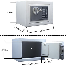 Yuanshikj safe interior dimensions highlight compact storage for valuables.