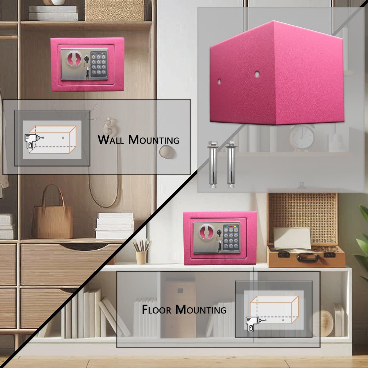 The Yuanshikj safe interior layout shows compact storage space.