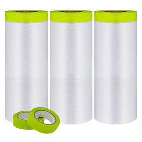 Yudahgan pre-taped masking film 55in x 65ft with three-roll set for quick coverage.