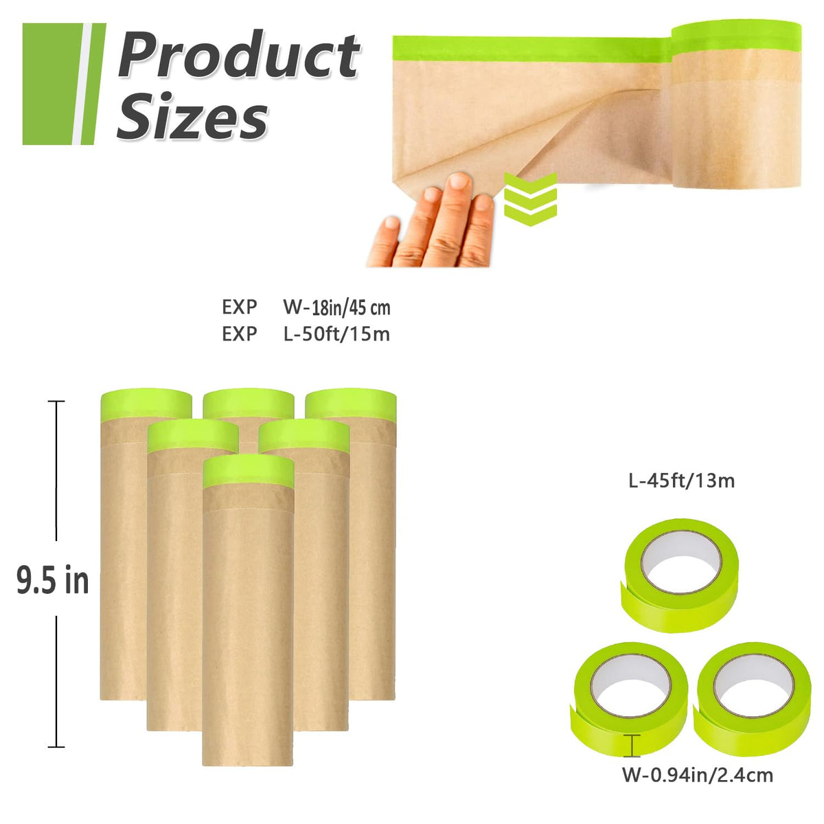 Yudahgan painter paper with adhesive streamlining coverage for faster project completion