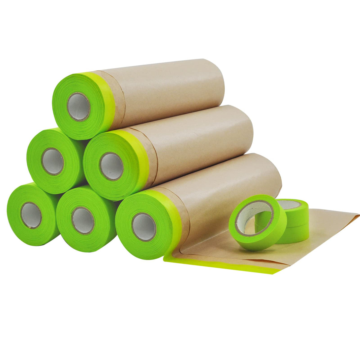 Yudahgan pre-taped masking paper 6-rolls ready to protect surfaces during painting