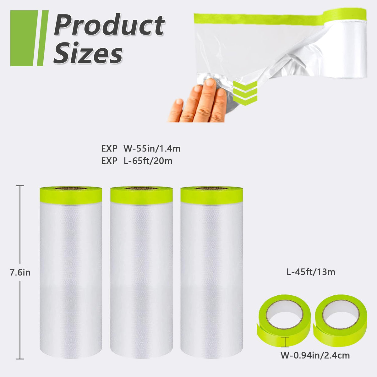 Yudahgan tear-resistant masking film ready for painting projects.
