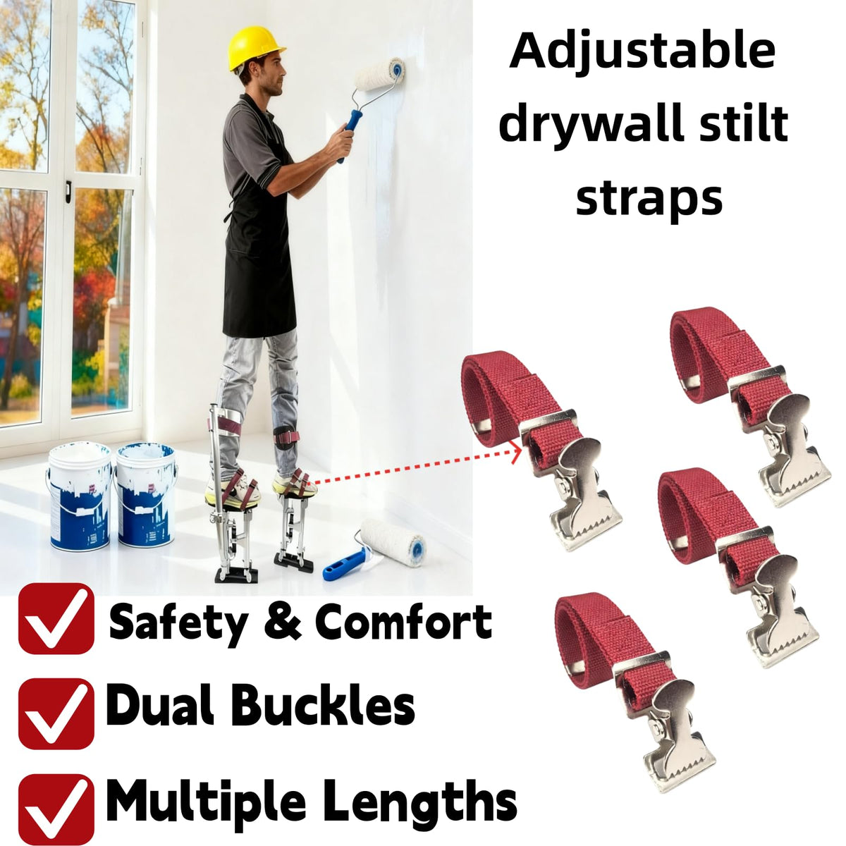 YuddiagZho install kit shows four straps and hardware for fast setup.
