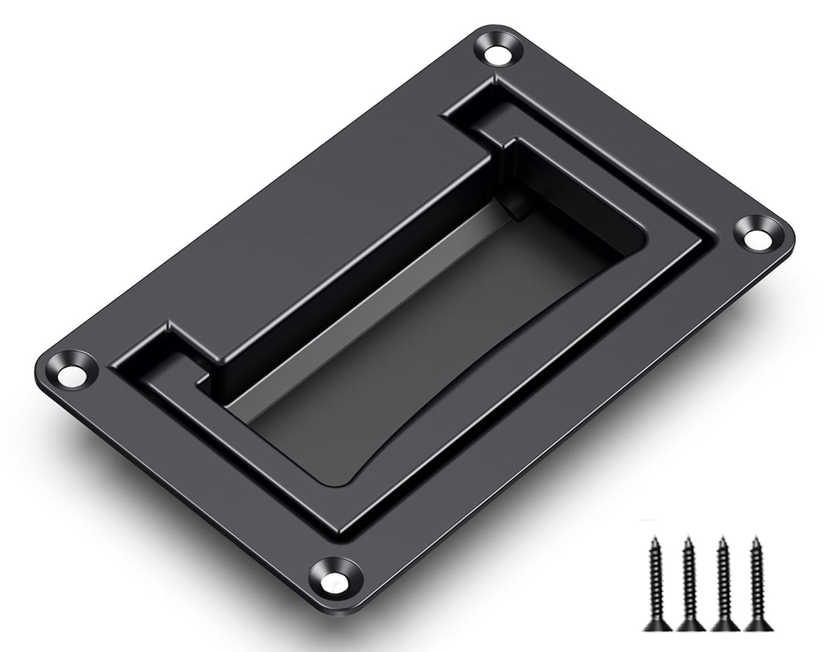 YUDTKK zinc alloy recessed pull handle in black for cabinets and drawers, durable finish.