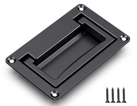 YUDTKK zinc alloy recessed pull handle in black for cabinets and drawers, durable finish.