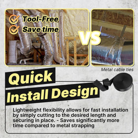 Rectangular duct setup demonstrating universal compatibility with strap.