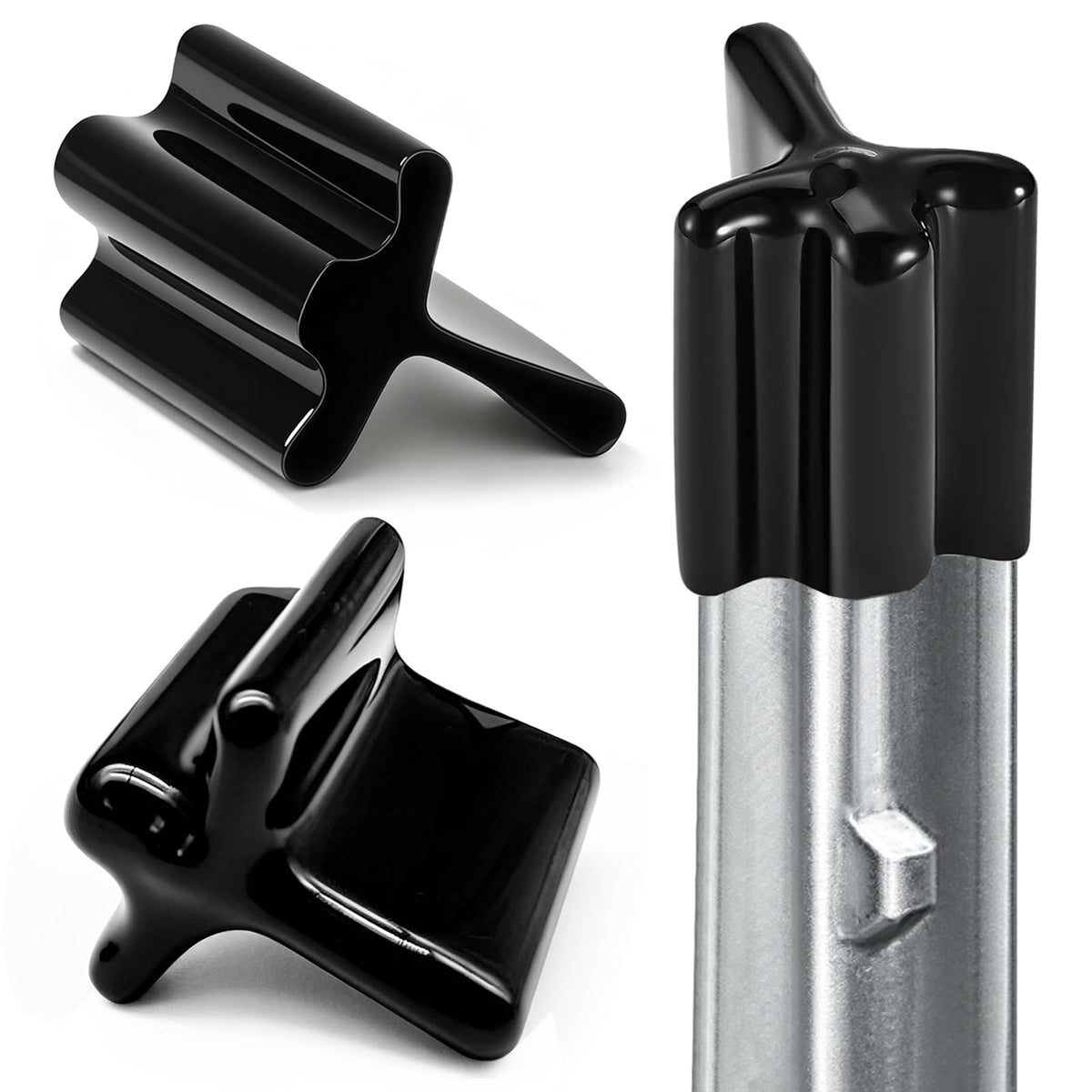 YUEARN 50-pack black T-post caps top-edge cover for safer fencing