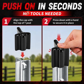 YUEARN easy-installation T-post cap hand-press to fit quickly