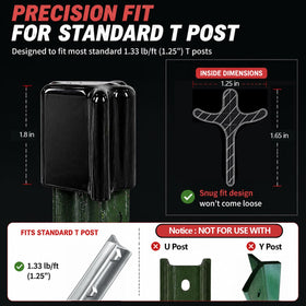 YUEARN heavy-duty vinyl T-post cap close-up for durable outdoor fencing