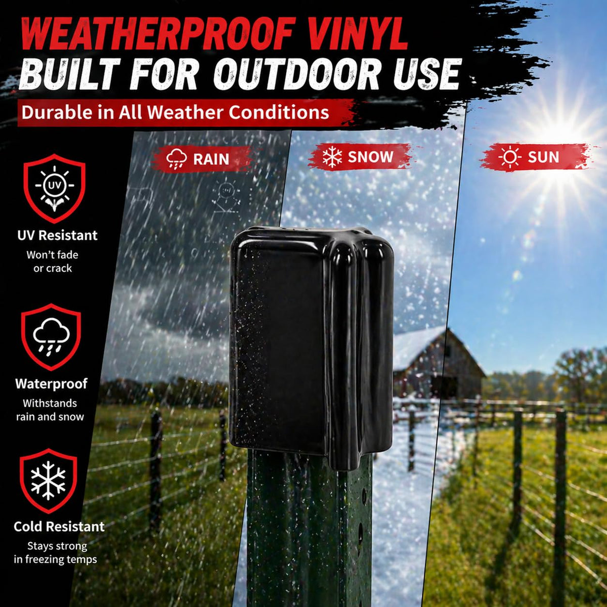 YUEARN multi-use T-post cap suitable for stalls, gardens, and kennels