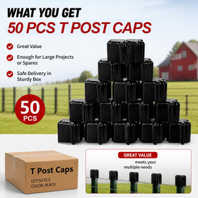 YUEARN vinyl T-post cap keeps posts safe around livestock