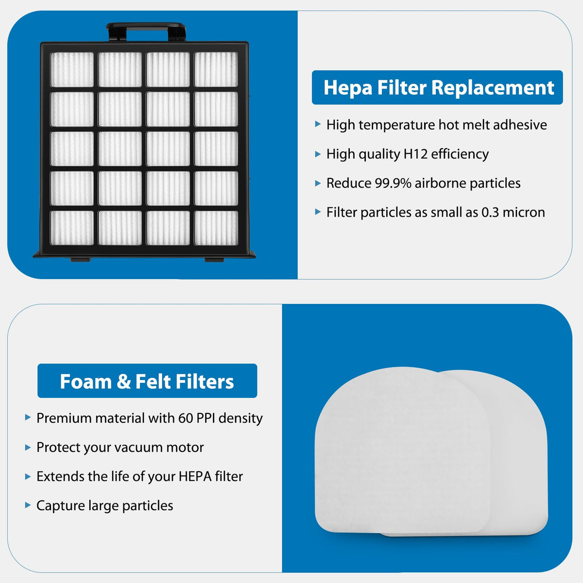 YUEFENG felt filters 4-pack adds debris protection for Shark AZ4000 series