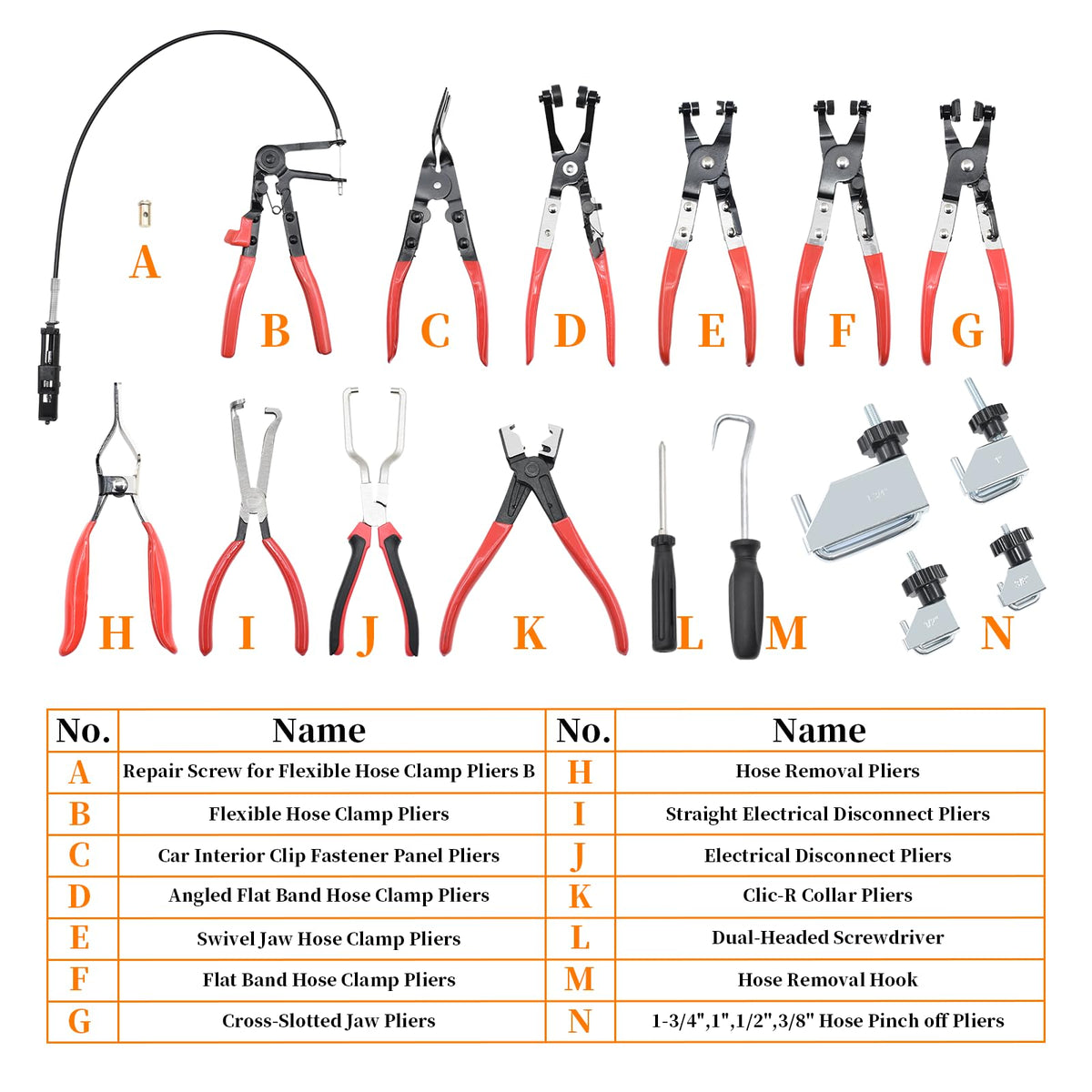 Yuesstloo angled flat-band pliers reaching radiator hoses