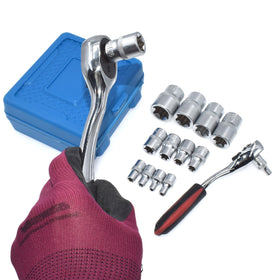 Yuesstloo socket set drive sizes across 1/4, 3/8, and 1/2 inch