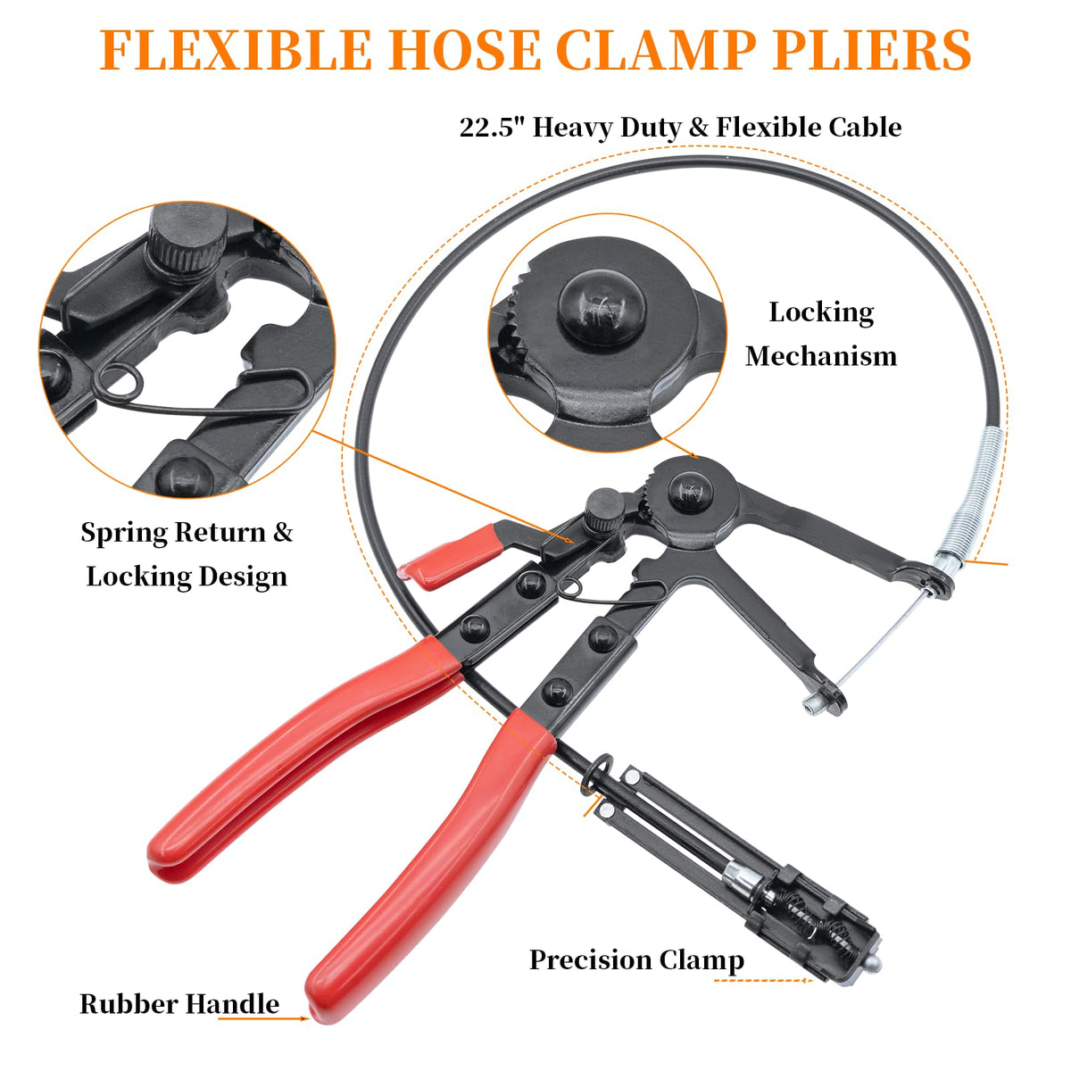 Yuesstloo flat-band hose clamp pliers for hoses and brackets