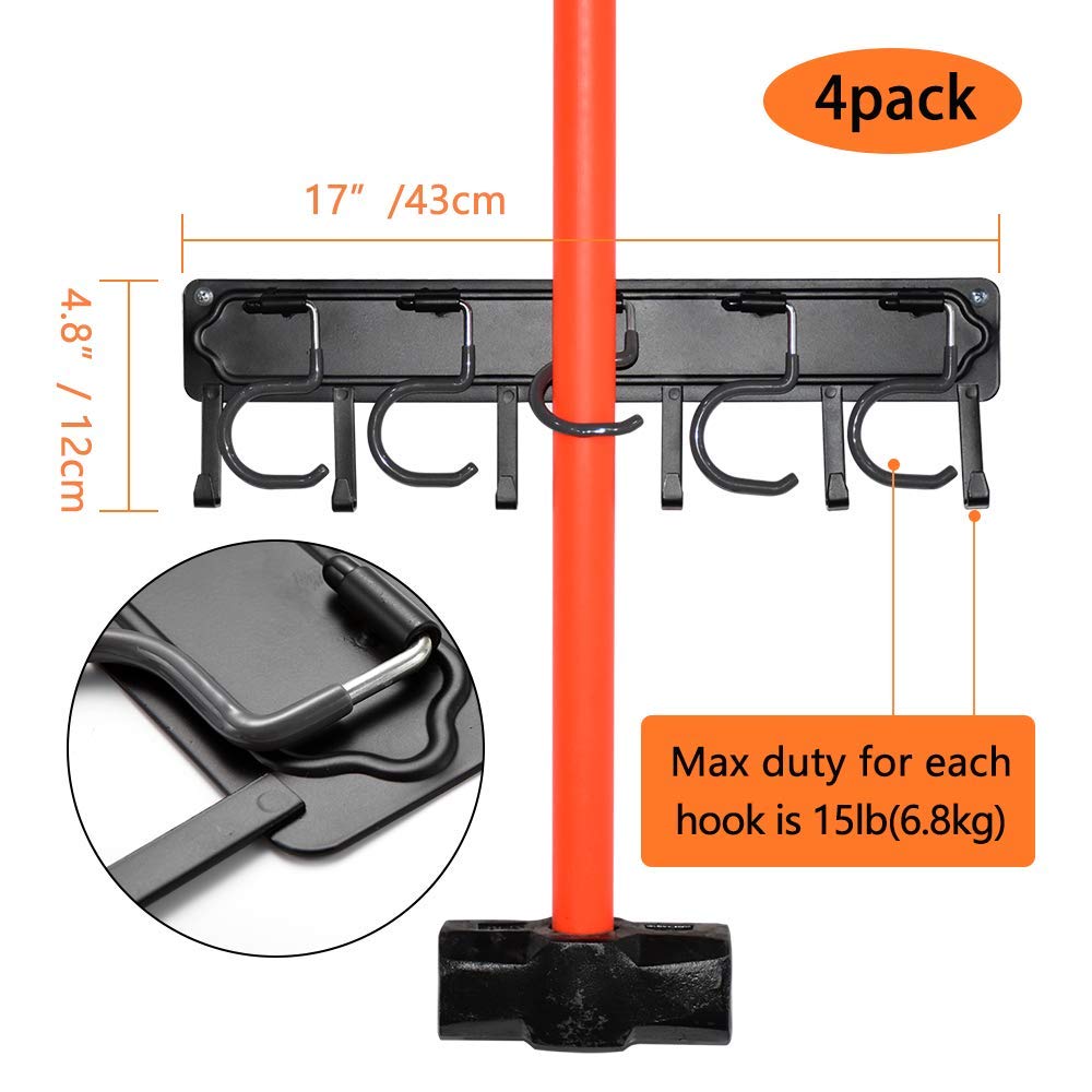 YueTong black fixed hooks closeup ideal for small garden tools