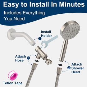YUHX standard 1/2-inch IPS connections fit typical shower arms.