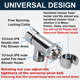 YUHX 360-degree rotation for flexible shower head alignment