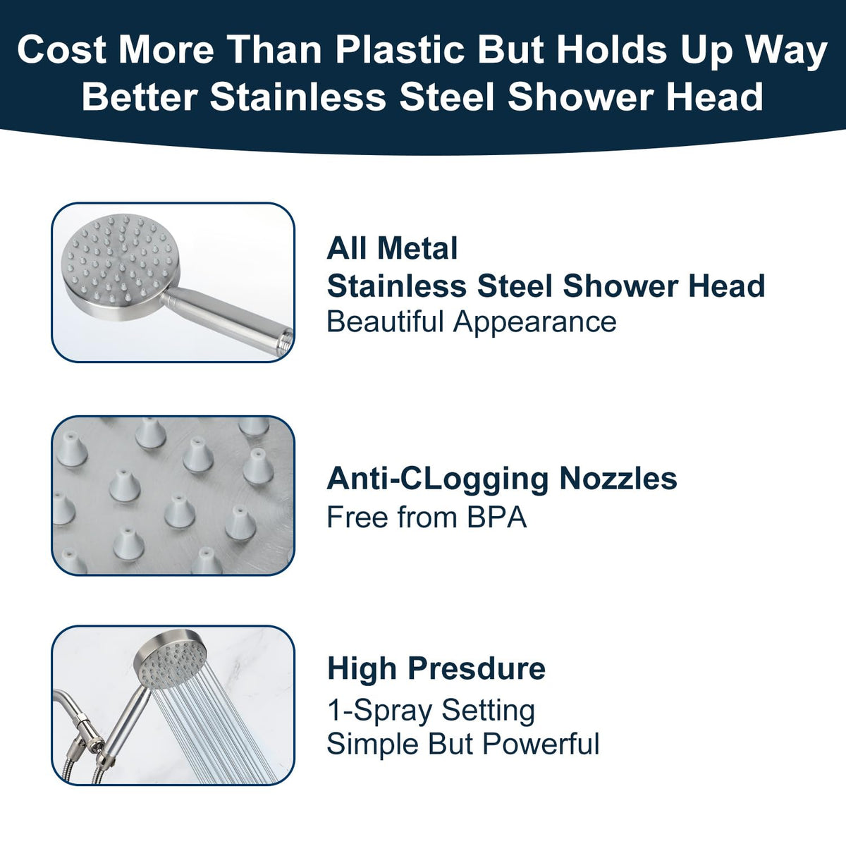 YUHX brass holder keeps the head secure and rust-resistant.