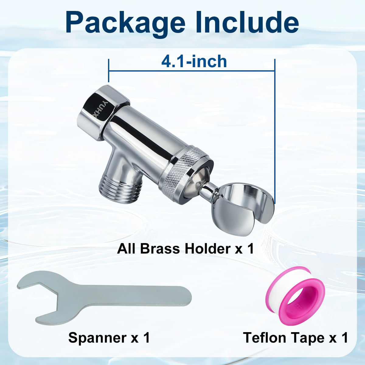 YUHX chrome-finish brass bracket fit for most handheld heads
